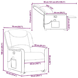 vidaXL Fauteuil de massage inclinable Noir Tissu pas cher