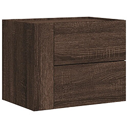 vidaXL Table de chevet murale chêne marron 45x30x35 cm