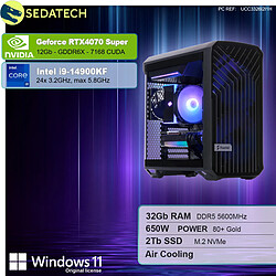 Sedatech Workstation Compact ATX • Intel i9-14900KF • RTX4070 Super • 32Go DDR5 • 2To SSD M.2 • Windows 11