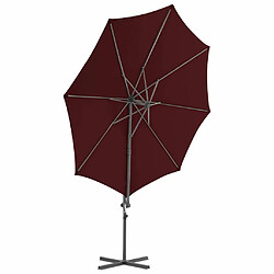 Avis Maison Chic Parasol Jardin | Parasol déporté avec mat en acier Rouge bordeaux 300 cm - GKD59484