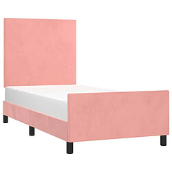 Avis Maison Chic Lit adulte - Cadre Structure de lit avec tête de lit Contemporain Rose 90x200 cm Velours -MN29752