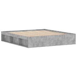 Maison Chic Lit adulte - Lit simple Cadre de lit,Structure du lit Contemporain gris béton 180x200 cm super king -MN47908 pas cher