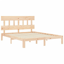 Acheter Vidaxl Cadre de lit avec tête de lit 160x200 cm bois massif