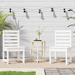 Avis Maison Chic Lot de 2 Chaises de jardin,Fauteuil d'extérieur blanc 40,5x48x91,5cm bois massif de pin -MN61391