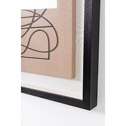 Acheter Pegane Tableau vitrine, sculpté en bois beige et noir et cadre coloris noir - Longueur 60 x Profondeur 5 x Hauteur 60 cm