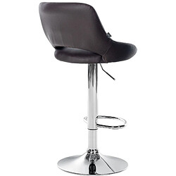 Decoshop26 Tabouret de bar x1 avec repose-pieds pivotant et réglable en PVC marron et métal 10_0005209 pas cher