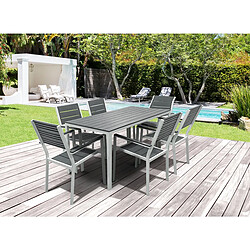 Habitat Et Jardin Table de jardin avec lattes en plastique Majorque 156 x 78 x 74 cm - Gris