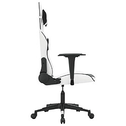 Avis vidaXL Chaise de jeu de massage Blanc et noir Similicuir