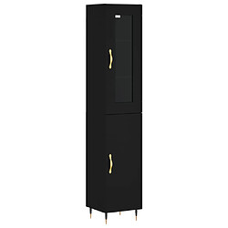 vidaXL Buffet haut Noir 34,5x34x180 cm Bois d'ingénierie