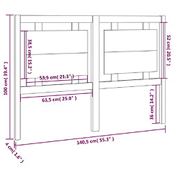 vidaXL Tête de lit Blanc 140,5x4x100 cm Bois massif de pin pas cher