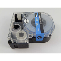 vhbw Cartouche cassette à ruban 24mm pour Epson LW-700, LW-900P, OK500P, OK720, OK900P comme LC-6LWV, SD24BW.