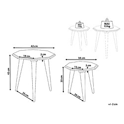 Avis Beliani Lot de 2 tables d'appoint en bois de manguier bleu KANRI