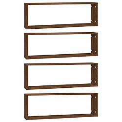 vidaXL Étagères murales cubiques 4 pcs Chêne marron 80x15x26,5 cm