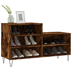 Avis Maison Chic Armoire à Chaussures,Meuble de Rangement à Chaussures Chêne fumé 102x36x60 cm Bois d'ingénierie -MN70070