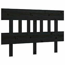 Maison Chic Tête de lit scandinave,Meuble de chambre Noir 153,5x3x81 cm Bois massif de pin -MN74659