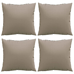 Avis vidaXL Coussins de canapé lot de 4 taupe 60x60 cm tissu