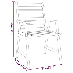 vidaXL Ensemble à manger de jardin 3 pcs Bois d'acacia solide pas cher