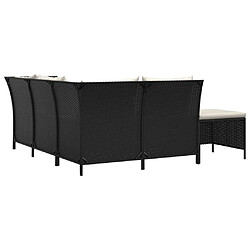 Maison Chic Salon de jardin 4 pcs + coussins - Mobilier/Meubles de jardin - Table et chaises d'extérieur Noir Résine tressée -MN13964 pas cher