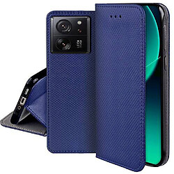 Htdmobiles Housse etui portefeuille avec coque interieure en silicone pour Xiaomi 13T / 13T Pro 5G + film ecran - BLEU MAGNET