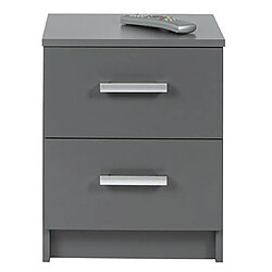 Pegane Commode 2 tiroirs coloris gris graphite - Longueur 41,2 x Hauteur 50,8 x Profondeur 40 cm