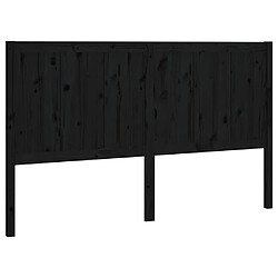 Maison Chic Tête de lit scandinave pour lit adulte,Meuble de chambre Noir 125,5x4x100 cm Bois massif de pin -MN63759