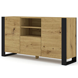 BESTMOBILIER Pedro Buffet bois et noir 158 cm