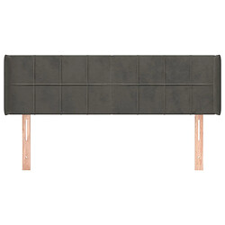 Avis Maison Chic Tête de lit scandinave avec oreilles,meuble de chambre Gris foncé 147x16x78/88 cm Velours -MN21880