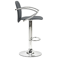 Acheter vidaXL Tabourets de bar lot de 2 gris cuir artificiel