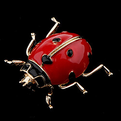 Acheter Émail coccinelle bug insecte broche broche femmes hommes mode bijoux rouge