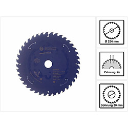 Bosch Lame de scie circulaire Expert for Wood 254 x 1,6 x 30 mm - 40 dents pour bois ( 2608644525 )