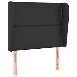 vidaXL Tête de lit avec oreilles Noir 83x23x118/128 cm Similicuir