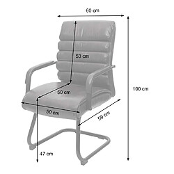 Decoshop26 Fauteuil de bureau sans roulettes chaise de conférence vintage aspect daim PVC noir et métal 04_0006245