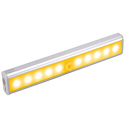 Wewoo 1.8W 10 LED chauffent la lumière blanche de Cabinet de couloir de la de capteur de corps humain intelligent large d'écran largeversion de batterie