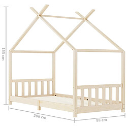 vidaXL Cadre de lit d'enfant Bois de pin massif 90 x 200 cm pas cher