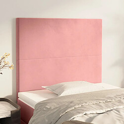 Maison Chic Lot de 2 Têtes de lit design pour chambre - Décoration de lit Rose 100x5x78/88 cm Velours -MN90167