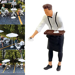 1:64 Figures Serveur Manger Disposition De La Scène Diorama Jouet Café Serveur Blanc pas cher