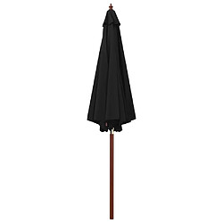 Maison Chic Parasol Jardin | Parasol avec mat en bois 300x258 cm Noir - GKD78108