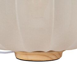 BigBuy Home Lampe de bureau Beige Naturel Coton Bois Métal 60 W 220-240 V 40 x 40 x 28,5 cm pas cher