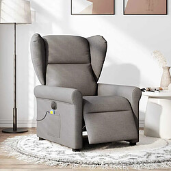 vidaXL Fauteuil de massage inclinable électrique Taupe Tissu