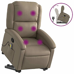 Maison Chic Fauteuil Relax pour salon, Fauteuil inclinable de massage Cappuccino Similicuir -GKD92121