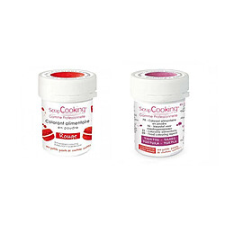 Scrapcooking 2 colorants alimentaires en poudre - rouge-pourpre