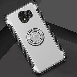 Wewoo Coque Étui de protection magnétique à 360 degrés pour bague de rotation Galaxy J4 2018 argent