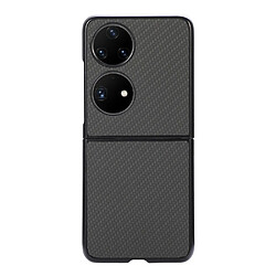 Coque en TPU + PU texture en fibre de carbone, anti-rayures noir pour votre Huawei P50 Pocket