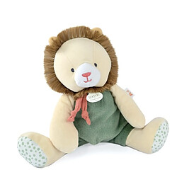 Doudou et Compagnie Peluche doudou lion beige et vert