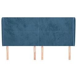 Avis Maison Chic Tête de lit scandinave avec oreilles,meuble de chambre Bleu foncé 203x23x118/128 cm Velours -MN41894