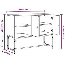 vidaXL Buffet sonoma gris 100x40x79,5 cm bois d'ingénierie pas cher