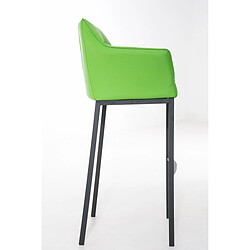 Avis Decoshop26 Tabouret de bar chaise haute de comptoir couture carrées assise en PVC vert 4 pieds stables en métal noir 10_0004687