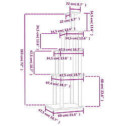 vidaXL Arbre à chat avec griffoirs en sisal gris clair 183 cm pas cher