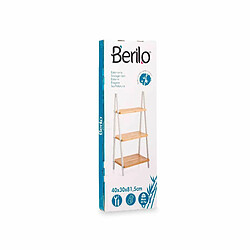 Acheter Berilo Etagère de salle de bains Blanc Naturel Bambou Bois de pin 40,3 x 81,5 x 30 cm