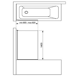 Avis Ideal Standard - Pare-bain droit 80 x 140 cm verre transparent argent brillant - Connect 2